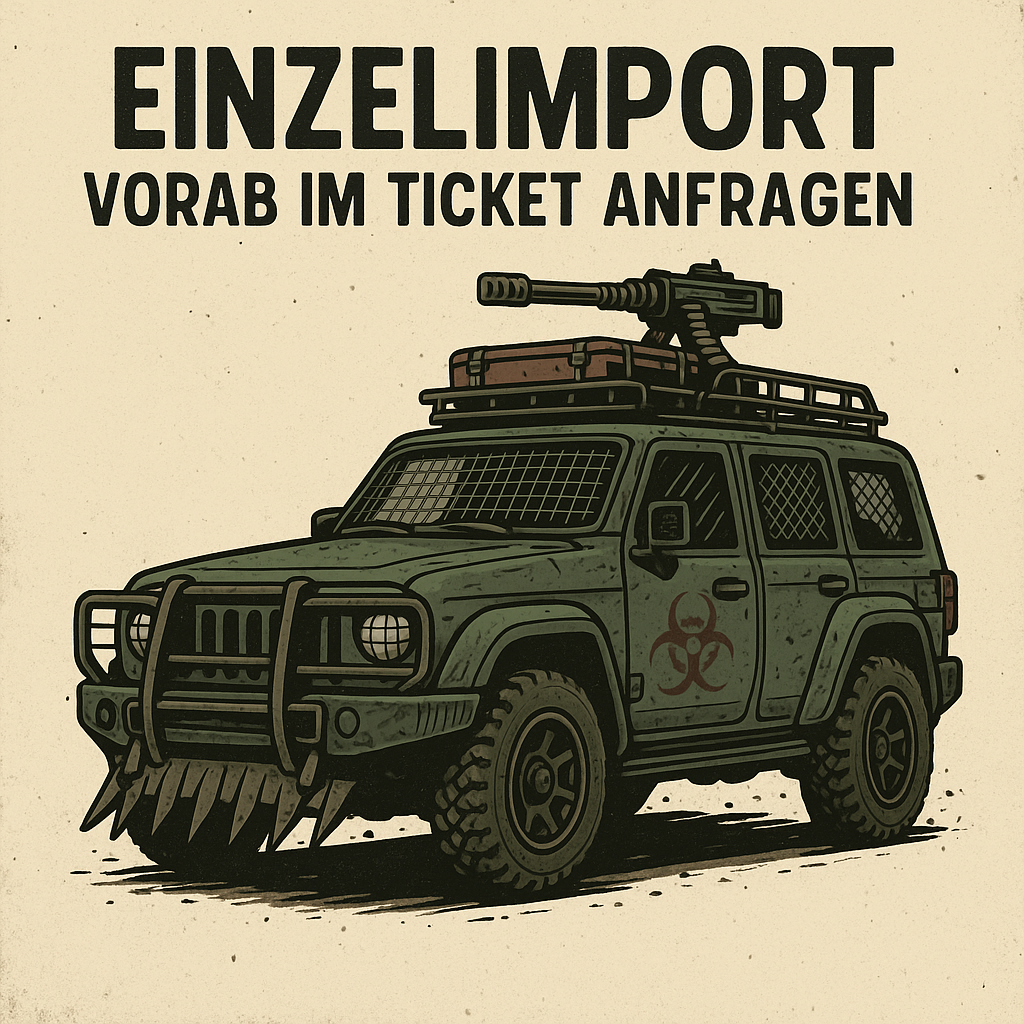 Einzelimport – vorab im Ticket anfragen